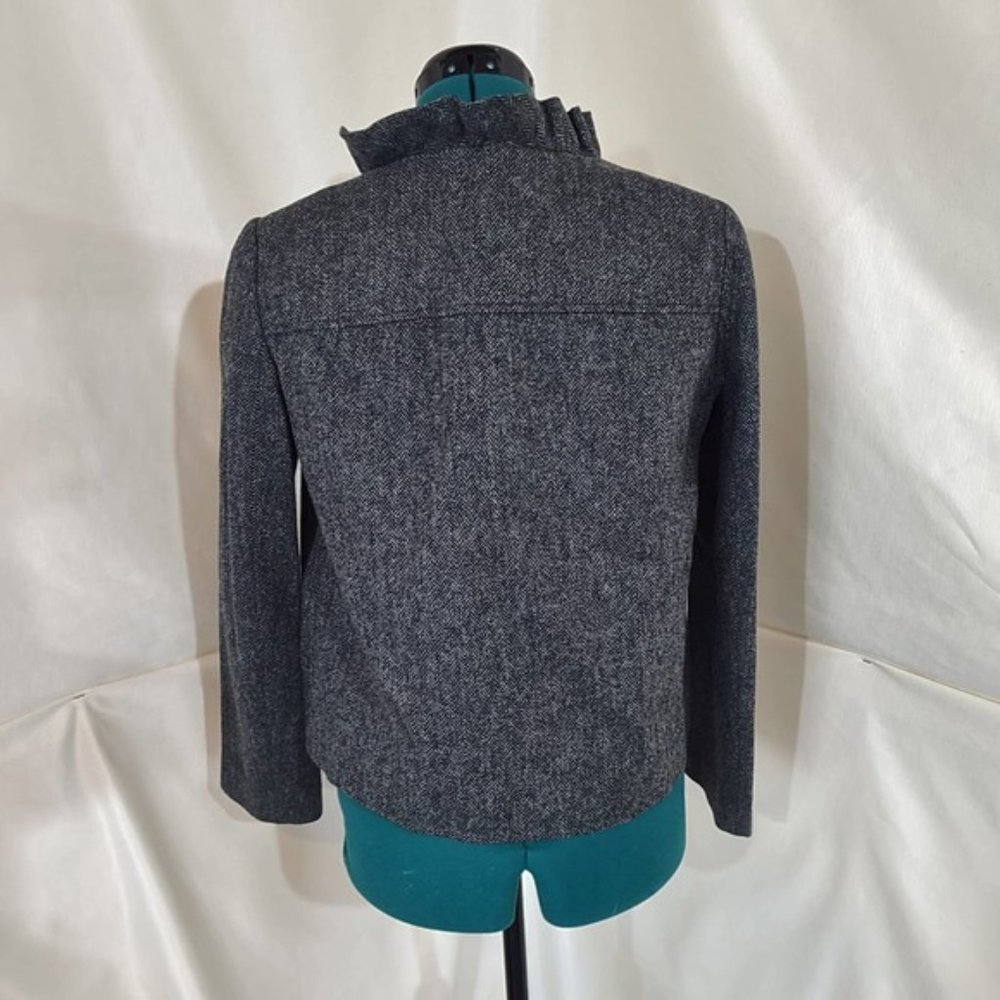 J. Crew Gray Ruffle Jacket - Picture 3 of 8